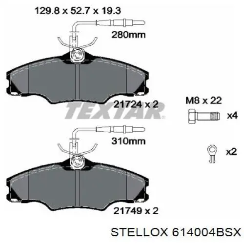Колодки Stellox 614004BSX цена, от 12.25 USD