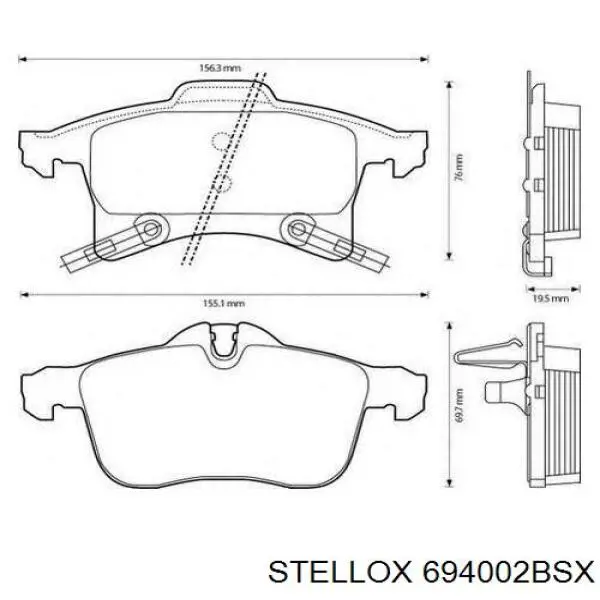 Тормозные колодки Stellox 694002BSX