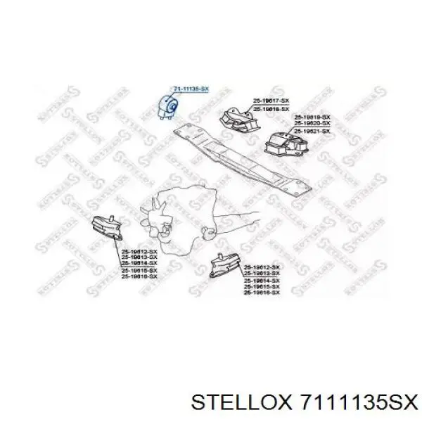 Подушка трансмиссии (опора раздаточной коробки) 7111135SX Stellox