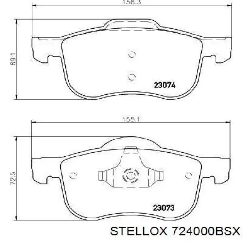 Тормозные колодки Stellox 724000BSX