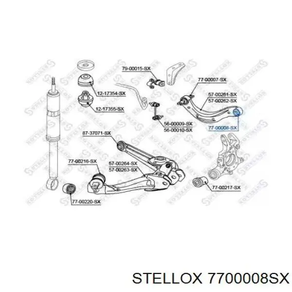 77-00008-SX Stellox сайлентблок заднего верхнего рычага