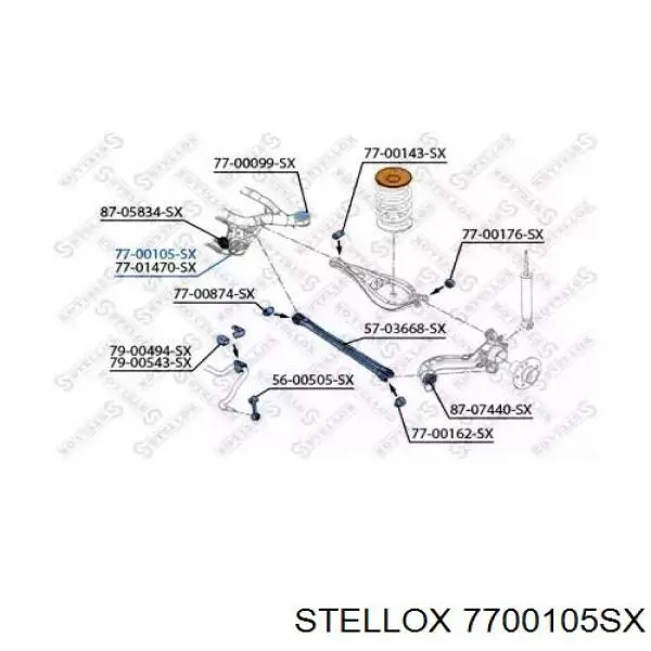 77-00105-SX Stellox сайлентблок задней балки (подрамника)