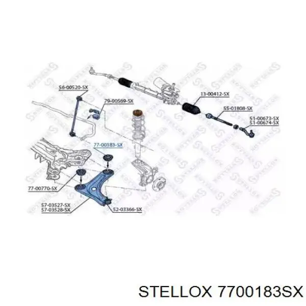 7700183SX Stellox bloco silencioso dianteiro do braço oscilante inferior