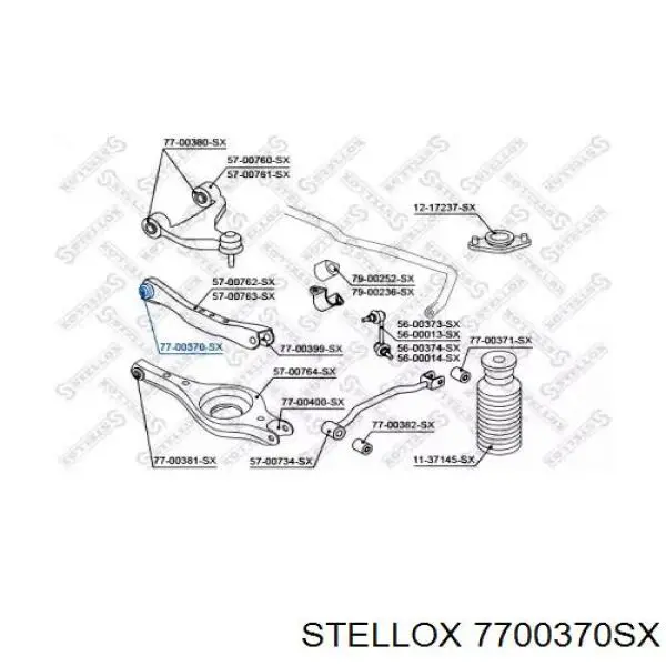 Сайлентблок заднего поперечного рычага внутренний 7700370SX Stellox