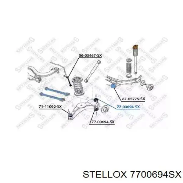 Сайлентблок заднего поперечного рычага наружный 7700694SX Stellox