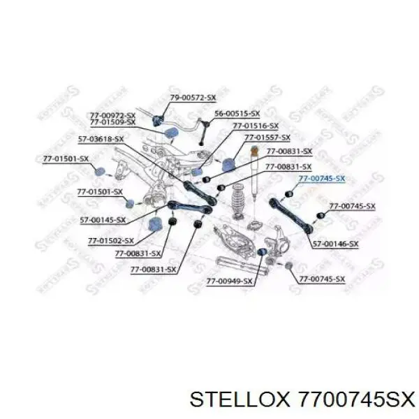 77-00745-SX Stellox сайлентблок тяги поперечной (задней подвески)