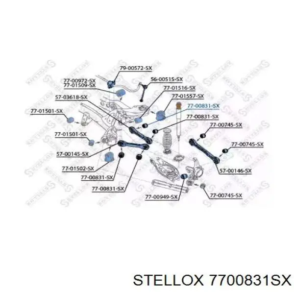 77-00831-SX Stellox сайлентблок цапфы задней
