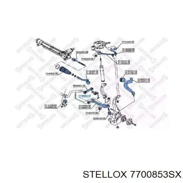 7700853SX Stellox bloco silencioso dianteiro do braço oscilante inferior