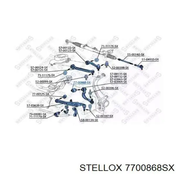 Сайлентблок переднего нижнего рычага 7700868SX Stellox