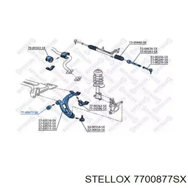7700877SX Stellox Сайлентблок нижнего переднего рычага