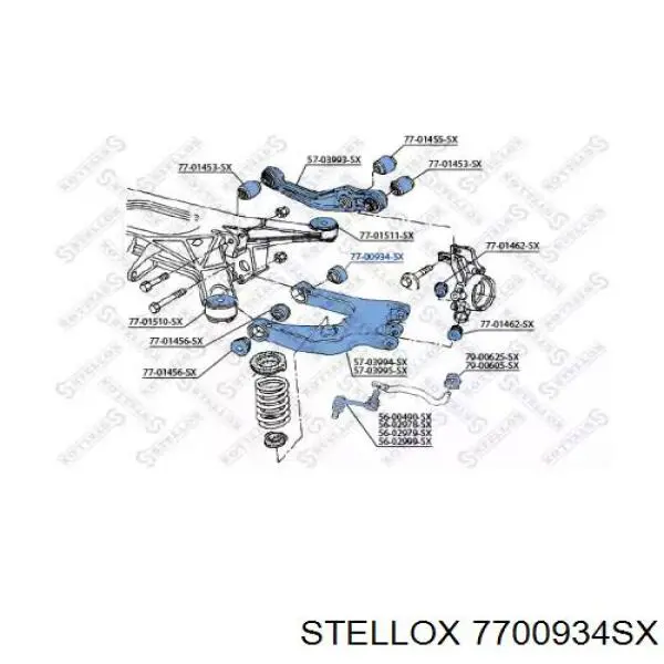 Сайлентблок заднего нижнего рычага 7700934SX Stellox