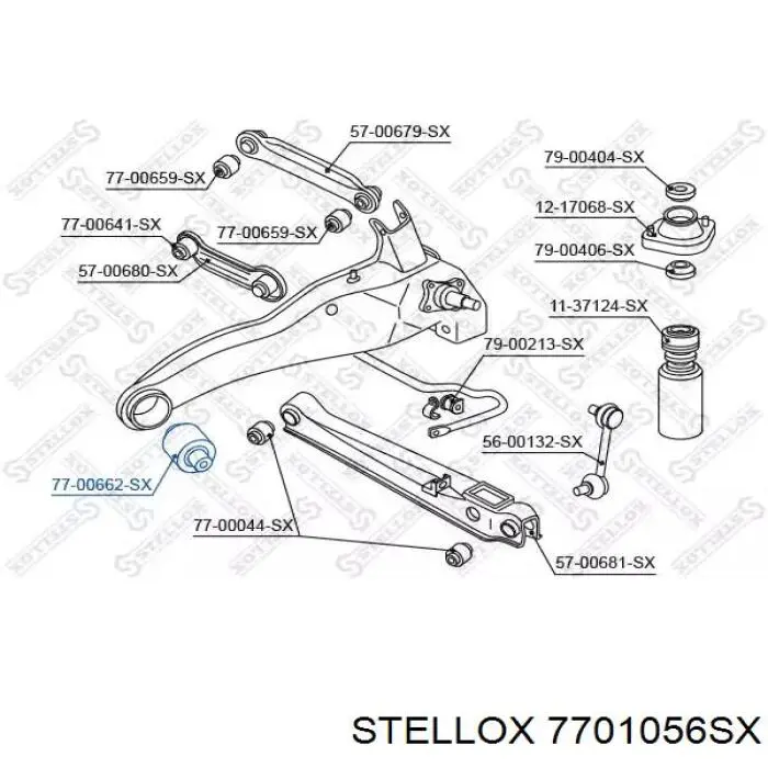 Сайлентблок заднего верхнего рычага Stellox 7701056SX цена, от 6.40 USD