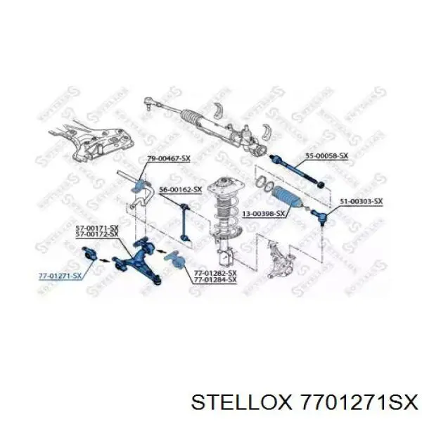 Сайлентблок переднего нижнего рычага 7701271SX Stellox