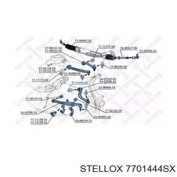 Сайлентблок переднего нижнего рычага 7701444SX Stellox