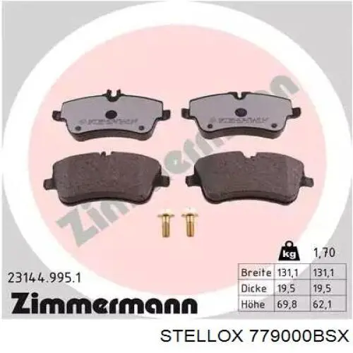 Тормозные колодки Stellox 779000BSX