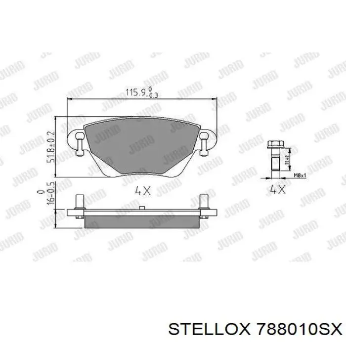 Купить 788010SX Stellox Колодки тормозные задние, дисковые