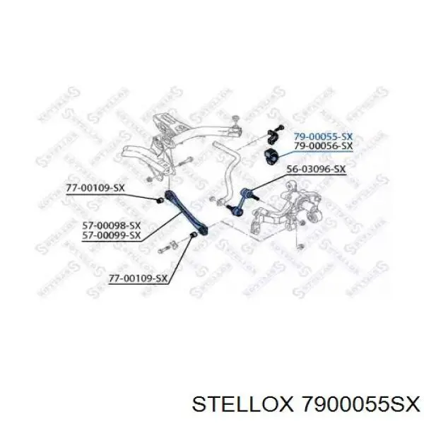 Втулка стабилизатора заднего Stellox 7900055SX