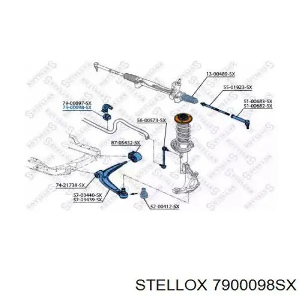 Втулка переднего стабилизатора 7900098SX Stellox