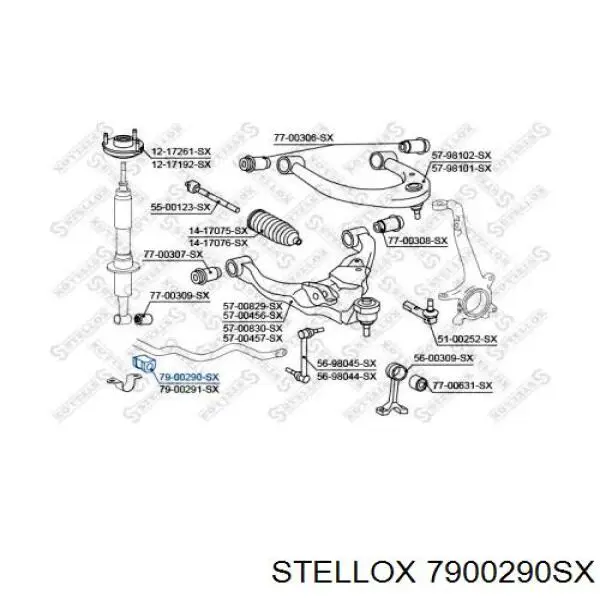 7900290SX Stellox втулка стабилизатора переднего