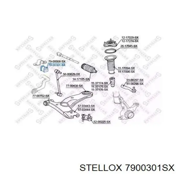 Втулка стабилизатора переднего левая 7900301SX Stellox