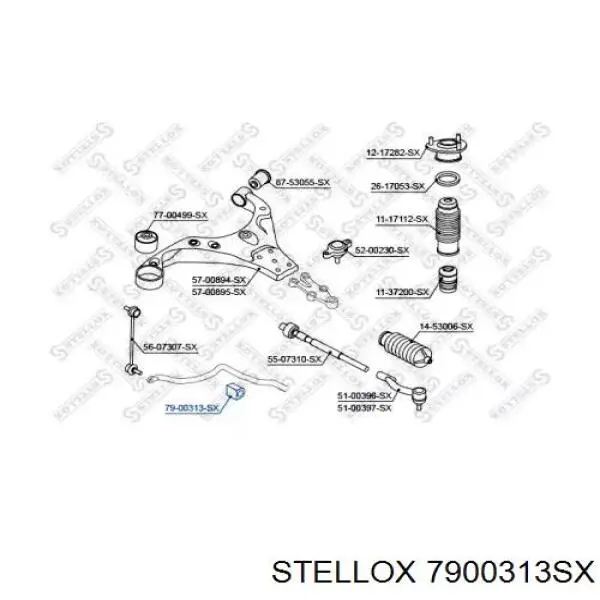 Втулка переднего стабилизатора 7900313SX Stellox