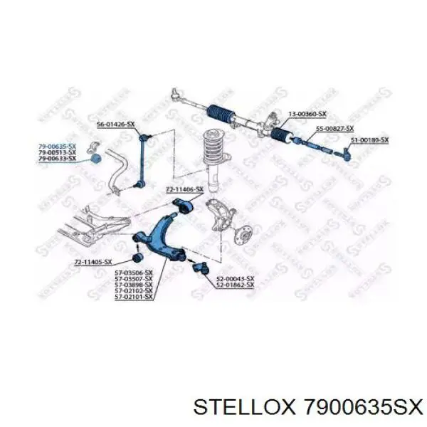 Втулка переднего стабилизатора 7900635SX Stellox