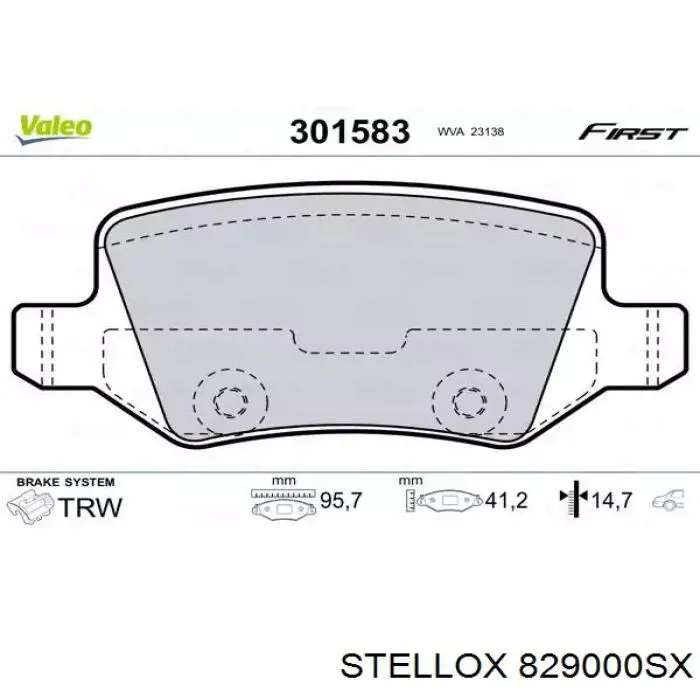 Задние дисковые колодки Stellox 829000SX