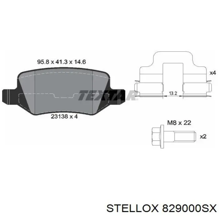 Колодки дисковые  Stellox 829000SX цена, от 14.48 USD