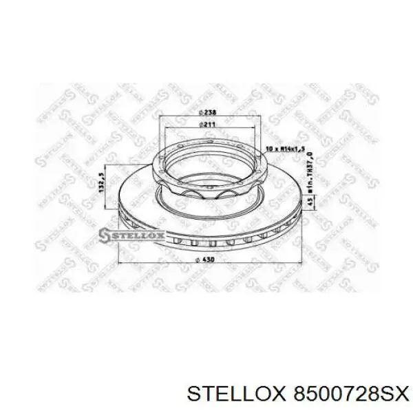 Передние тормозные диски 8500728SX Stellox