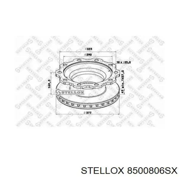 8500806SX Stellox диск тормозной задний
