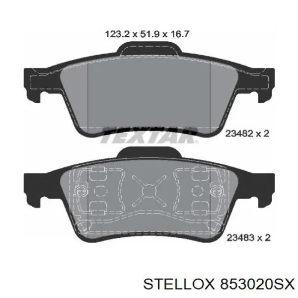 Задние дисковые колодки Stellox 853020SX