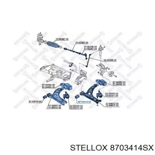 87-03414-SX Stellox сайлентблок переднего нижнего рычага