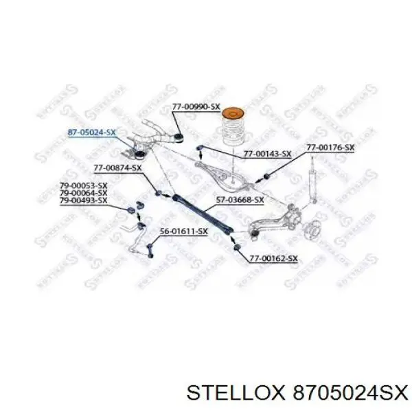 Сайлентблок задней балки (подрамника) 8705024SX Stellox