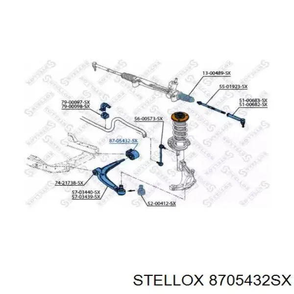 87-05432-SX Stellox сайлентблок переднего нижнего рычага