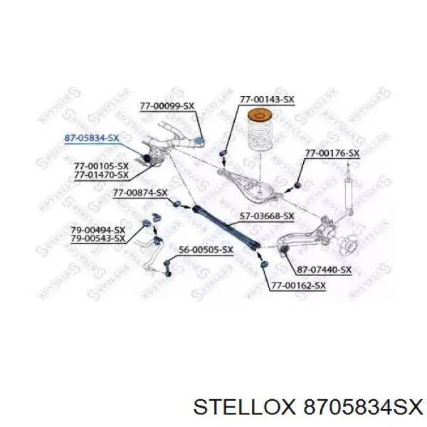 Сайлентблок задней балки (подрамника) 8705834SX Stellox