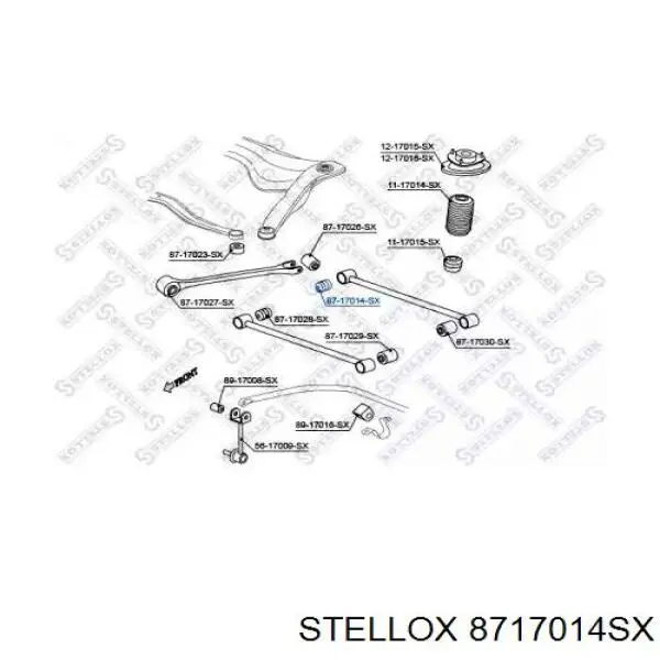 Сайлентблок заднего поперечного рычага внутренний 8717014SX Stellox