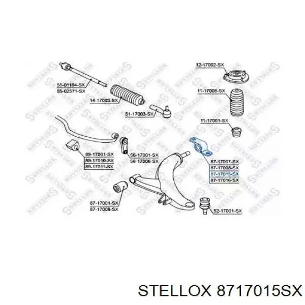 Сайлентблок переднего нижнего рычага 8717015SX Stellox