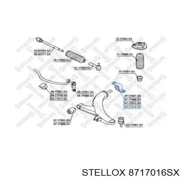 Сайлентблок переднего нижнего рычага 8717016SX Stellox