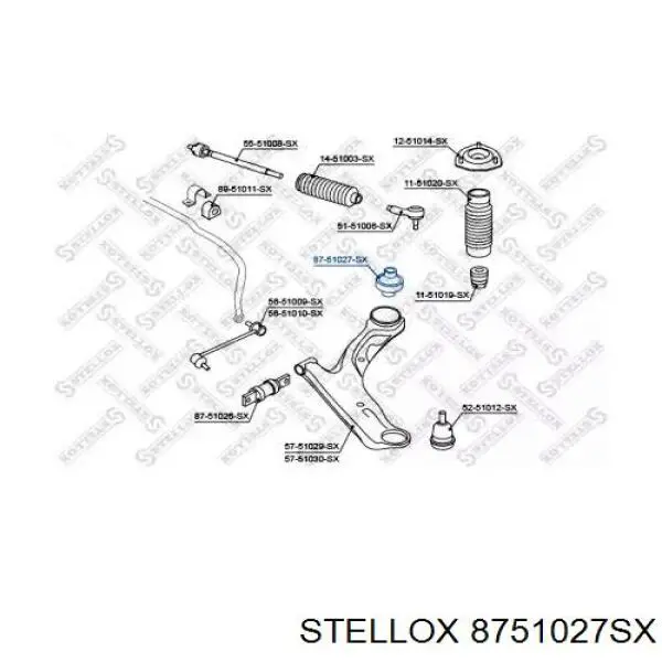 87-51027-SX Stellox сайлентблок переднего нижнего рычага
