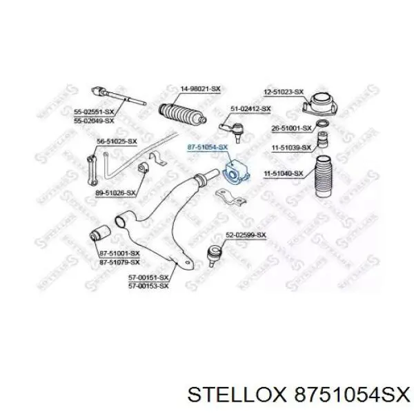 Сайлентблок переднего нижнего рычага 8751054SX Stellox