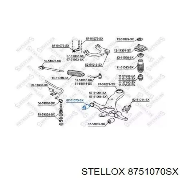 Сайлентблок переднего нижнего рычага 8751070SX Stellox