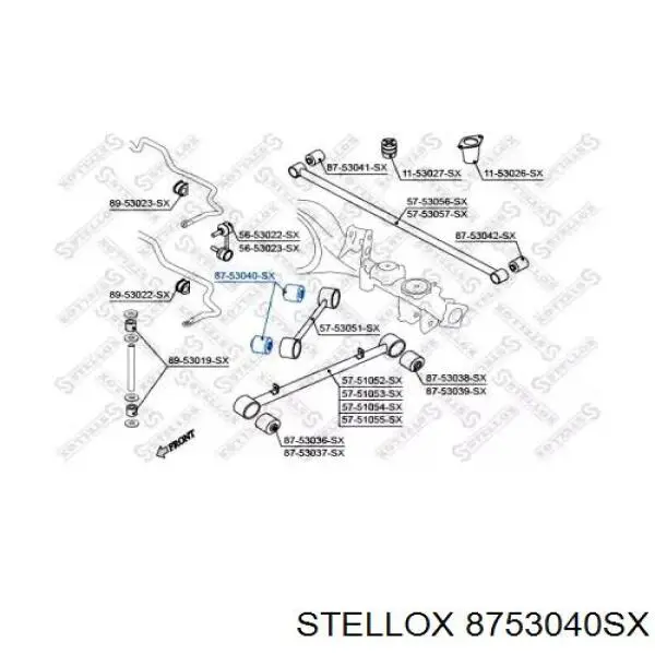 87-53040-SX Stellox сайлентблок заднего продольного верхнего рычага