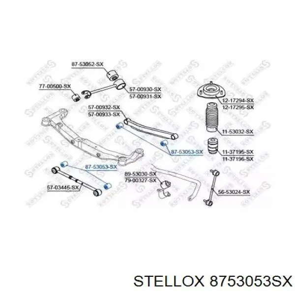 Сайлентблок заднего поперечного рычага 8753053SX Stellox