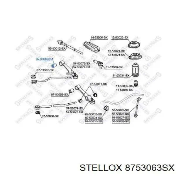 Сайлентблок переднего нижнего рычага 8753063SX Stellox