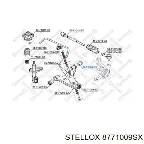 Сайлентблок переднего нижнего рычага 8771009SX Stellox