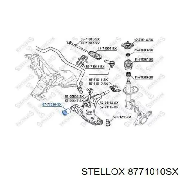 Сайлентблок переднего нижнего рычага 8771010SX Stellox