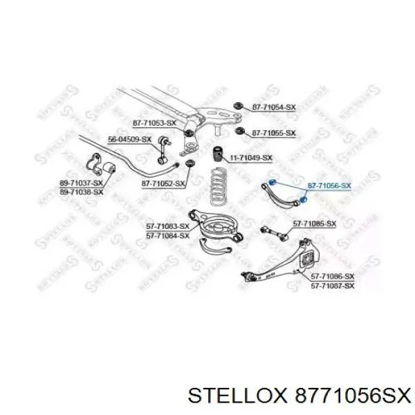 87-71056-SX Stellox сайлентблок заднего верхнего рычага