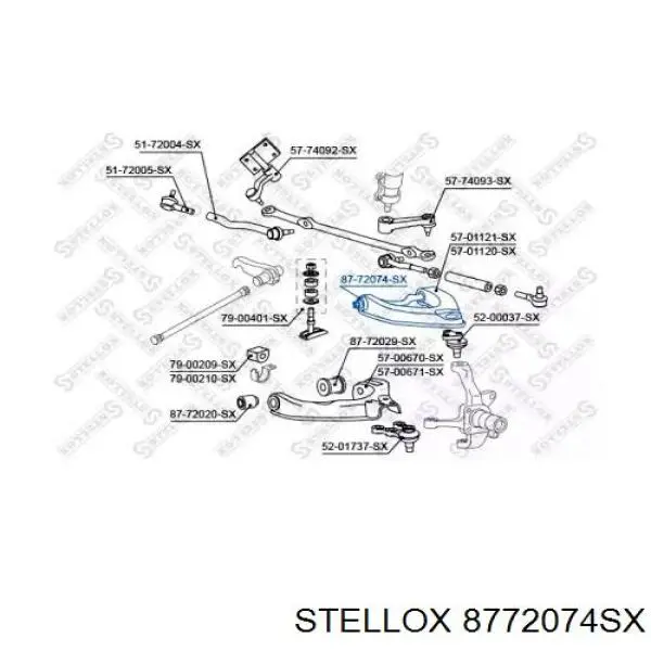 Сайлентблок переднего верхнего рычага 8772074SX Stellox