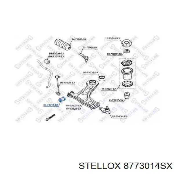87-73014-SX Stellox сайлентблок переднего нижнего рычага
