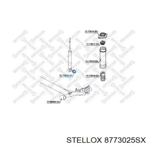 Сайлентблок амортизатора заднего 8773025SX Stellox